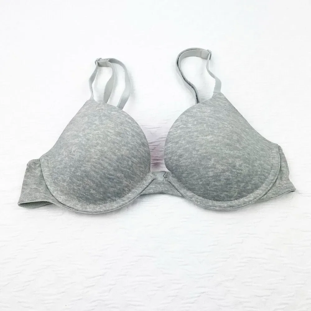 BUY 1 GET 1 FREE Victorias Secret 34b gray lined demi preowned with use